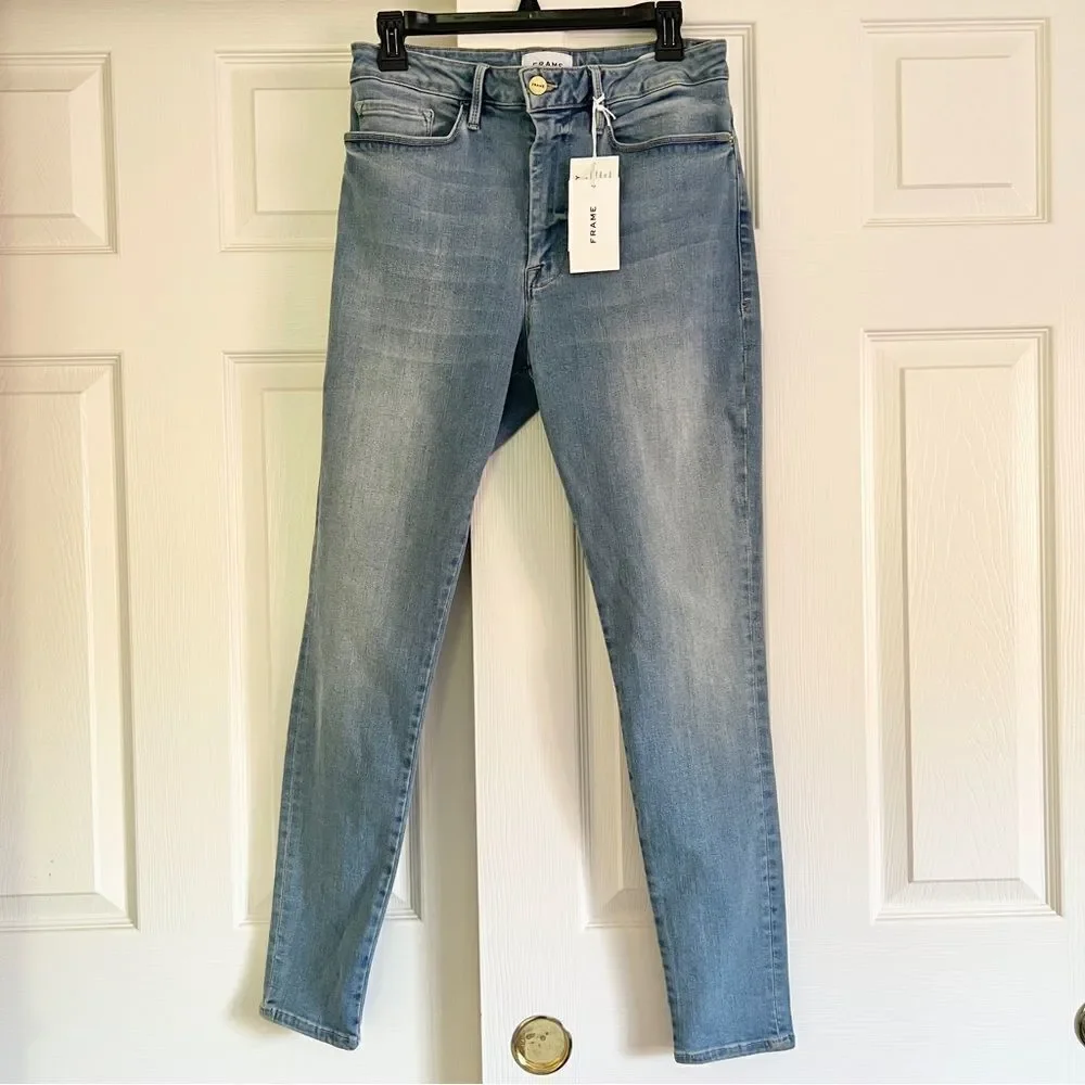 Frame Le One Skinny High Waist Cotton Jeans in Caspio Frame Size 2 MSRP $218